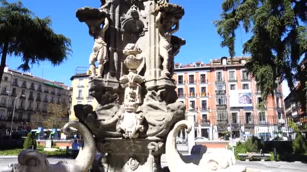 Madrid Spanien März 2018 Das Historische Museum Von Madrid Ruhmesbrunnen — Stockvideo