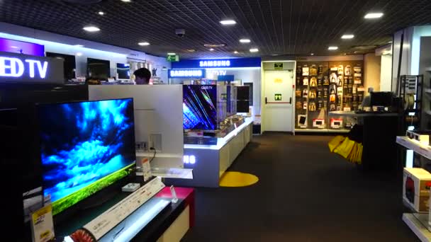 Madrid Spanya Mart 2018 Alışveriş Merkezinin Süpermarketinde Lcd Ler — Stok video