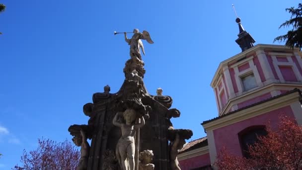 Madrid Spanien März 2018 Das Historische Museum Von Madrid Ruhmesbrunnen — Stockvideo