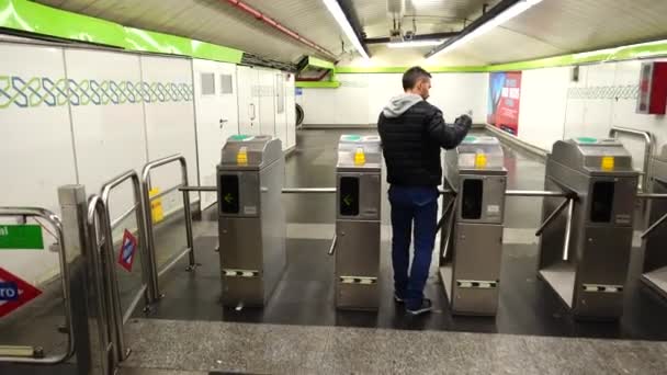 Madri Span Mart 2018 Metro Istasyonları Madrid Metrosu Avrupa Nın — Stok video