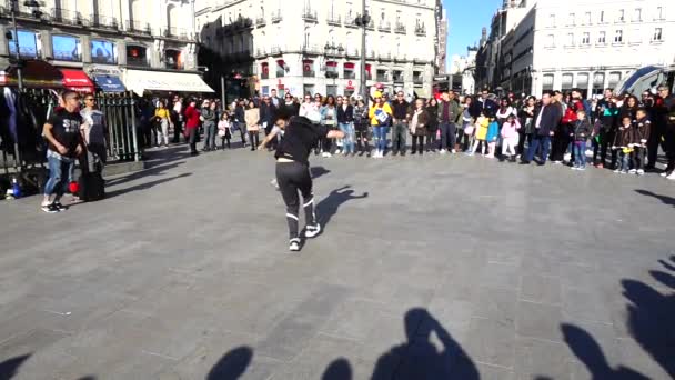 Madrid Spagna Marzo 2018 Ballerine Piazza Puerta Del Sol Ballerini — Video Stock