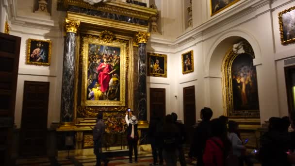 Toledo Spain March 2018 Interior Primate Cathedral Saint Mary — 图库视频影像