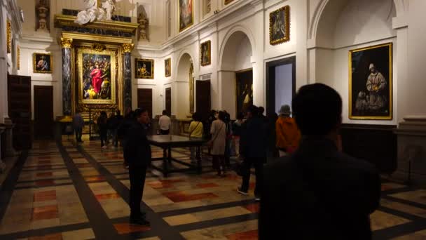 Toledo Spain March 2018 Interior Primate Cathedral Saint Mary — 图库视频影像