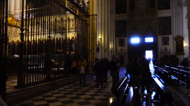 Toledo Spagna Marzo 2018 Interno Della Cattedrale Primate Santa Maria — Video Stock