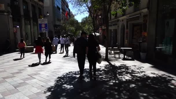 Madrid España Marzo 2018 Desconocidos Las Calles Madrid Movimiento Personas — Vídeos de Stock