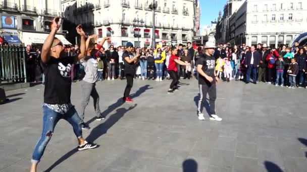 Madrid Spagna Marzo 2018 Ballerine Piazza Puerta Del Sol Ballerini — Video Stock