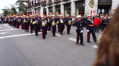 MADRID, SPAIN - MARCH 25, 2018: The celebrations of Holy Week in Madrid, began at the Cathedral of La Almudena with the solemn Mass of the Palm Trees, with the blessing of the palms and the bouquets.