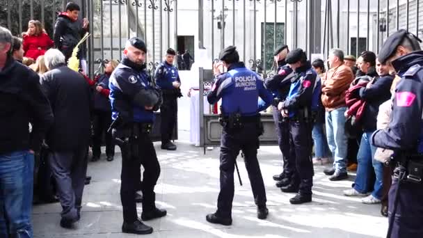 Madrid Spain March 2018 Celebrations Holy Week Madrid Began Cathedral — Wideo stockowe