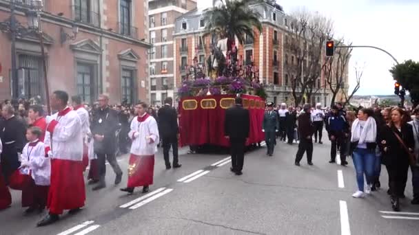 Madrid Spain March 2018 Celebrations Holy Week Madrid Began Cathedral — Wideo stockowe