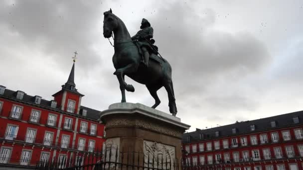 Madrid Spagna Marzo 2018 Plaza Mayor Plaza Mayor Una Delle — Video Stock