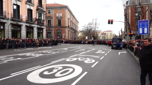 Madrid Spain March 2018 Celebrations Holy Week Madrid Began Cathedral — Wideo stockowe