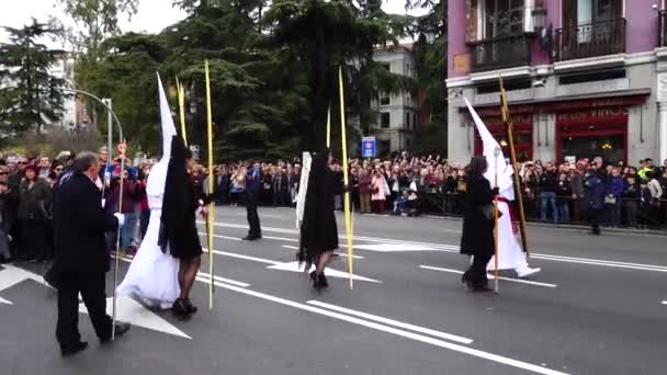 Madrid Spain March 2018 Celebrations Holy Week Madrid Began Cathedral — Stok video