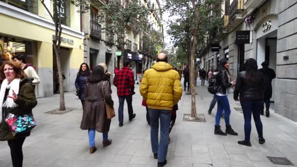 Madrid Spagna Marzo 2018 Persone Sconosciute Strade Madrid Movimento Persone — Video Stock