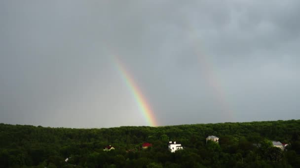 Arco Iris Cielo Después Lluvia — Vídeo de stock