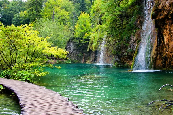 Vattenfall Plitvicesjöarna Kroatien — Stockfoto