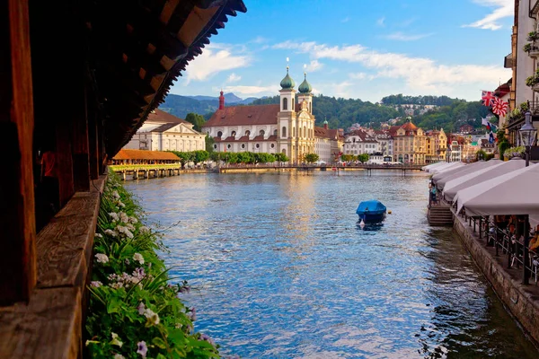 Famous Lucerne City Ελβετικές Άλπεις Ελβετία — Φωτογραφία Αρχείου