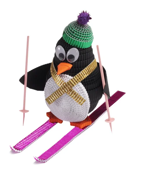 Toy of Quilling. Penguin — Stock Photo, Image