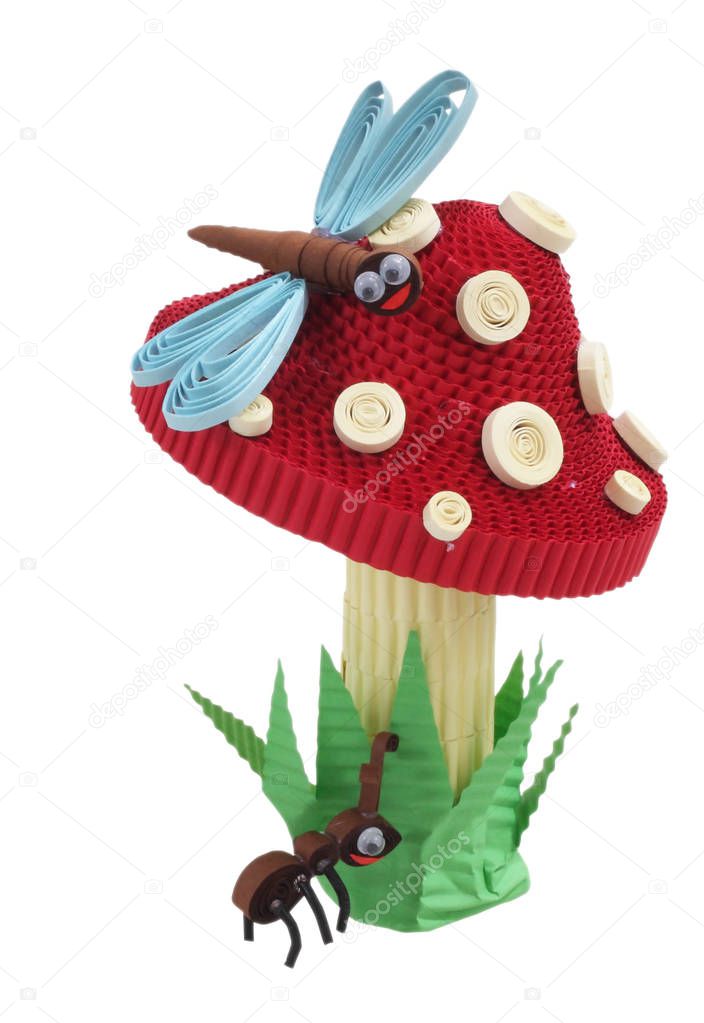 Toy of Quilling. Mushroom