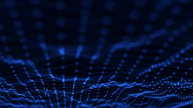 Soyut dijital bağlantı noktaları ve çizgileri. Teknoloji geçmişi. Ağ bağlantısı yapısı. Pleksus etkisi. 3d