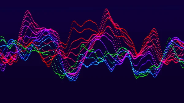 Ondas Digitales Abstractas Partículas Gráfico Bursátil Ecualizador Para Música Ilustración — Foto de Stock