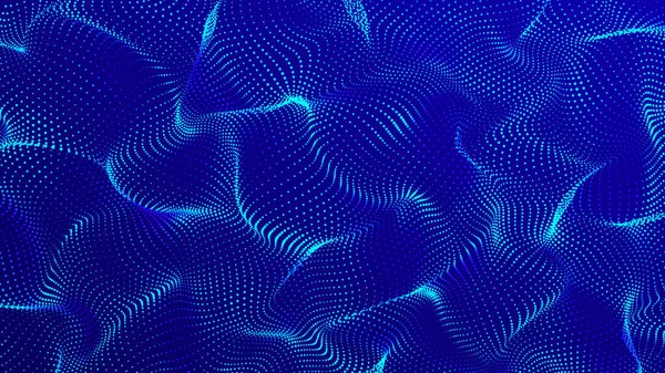 デジタル技術の背景 未来的なドット波 色の音楽面 3Dレンダリング — ストック写真