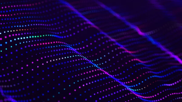 Lights Background Colored Music Wave Digital Technology Background Big Data — Stock Photo, Image