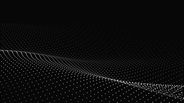 Абстрактные Цифровые Волны Частиц Футуристическая Волна Вектор Технологического Фона Векторная — стоковый вектор
