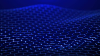 Geleceğin altıgen arka planı. Soyut teknoloji geçmişi. Teknoloji konsepti. Büyük veri. 3d oluşturma