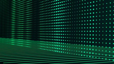 Soyut teknoloji geçmişi. Parçacıklı dijital siber uzay. Büyük veri kodu. Fütürist noktalar arkaplanı. 3d oluşturma.