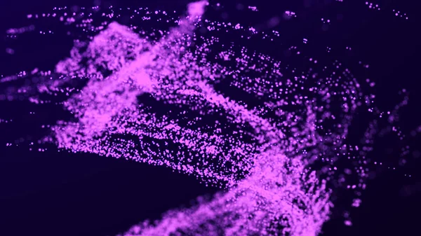 Visualisation Concept Big Data Onde Futuriste Particules Lumineuses Éclats Brillants — Photo