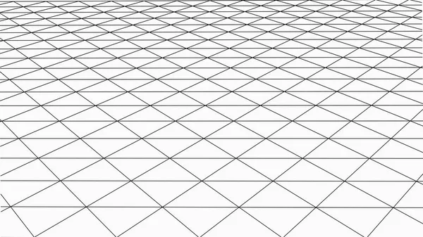 Vektorperspektivenraster Abstrakte Wireframe Landschaft Detaillierte Linien Auf Weißem Hintergrund Vektorillustration — Stockvektor
