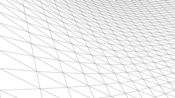 Rede Perspectiva Vetorial Paisagem Abstrato Wireframe Linhas Detalhadas Sobre Fundo —  Vetores de Stock