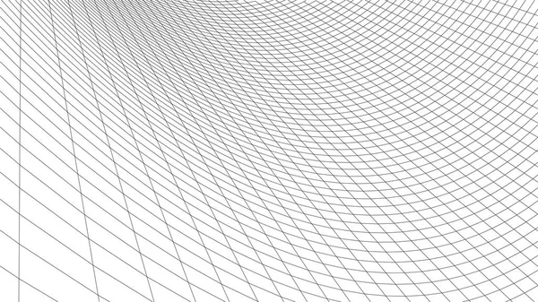 Rede Perspectiva Vetorial Paisagem Abstrato Wireframe Linhas Detalhadas Sobre Fundo —  Vetores de Stock