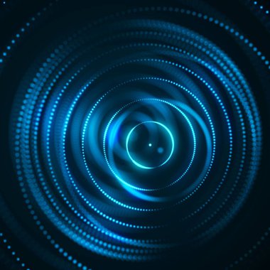 Üç boyutlu soyut küre. Koyu arkaplanda küre parçacıkları. Bilim ve teknoloji. 3d oluşturma.