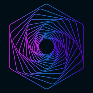 Çarpık geometrik tünel. Soyut renkli arkaplan. Vektör illüstrasyonu.