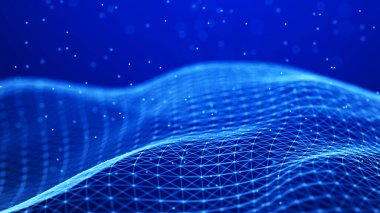 Soyut ağ bağlantısı. Veri teknolojisi çizimi. Dijital arka plan. 3d oluşturma