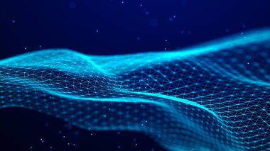 Soyut ağ bağlantısı. Veri teknolojisi çizimi. Dijital arka plan. 3d oluşturma