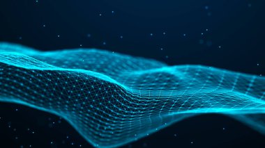 Soyut ağ bağlantısı. Veri teknolojisi çizimi. Dijital arka plan. 3d oluşturma