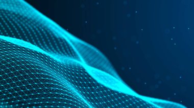 Soyut ağ bağlantısı. Veri teknolojisi çizimi. Dijital arka plan. 3d oluşturma