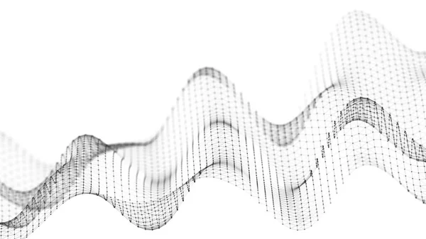 미래적 물결의 네트워크 디지털 렌더링 — 스톡 사진