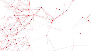 Noktaları ve çizgileri birleştiren çokgen beyaz arkaplan. Ağ bağlantısı yapısı. Pleksus efekti 3d oluşturma