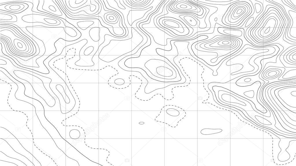 Topographic map background. Grid map. Abstract vector illustration. 3d