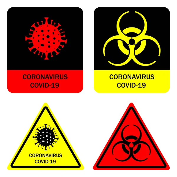 Coronavirus tehlikesi. Roman Coronavirus (2019-nCoV), soyut virüs türü modeli. Vektör illüstrasyonu. Koronavirüsü durdurun. Coronavirüs salgını.