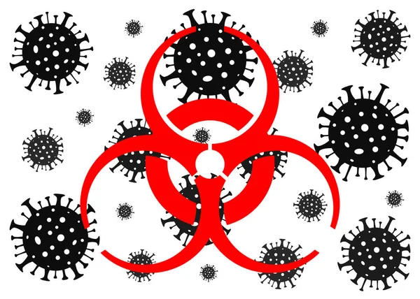 Coronavirus tehlikesi. Roman Coronavirus (2019-nCoV), soyut virüs türü modeli. Vektör illüstrasyonu. Koronavirüsü durdurun. Coronavirüs salgını.