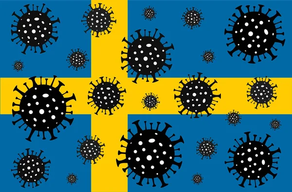 Coronavirus Zweden Coronavirus Gevaar Novel Coronavirus 2019 Ncov Abstract Virus — Stockvector