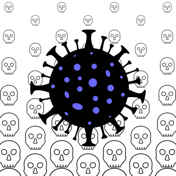 Coronavirus insanları öldürür. Roman Coronavirus (2019-nCoV), soyut virüs türü modeli.