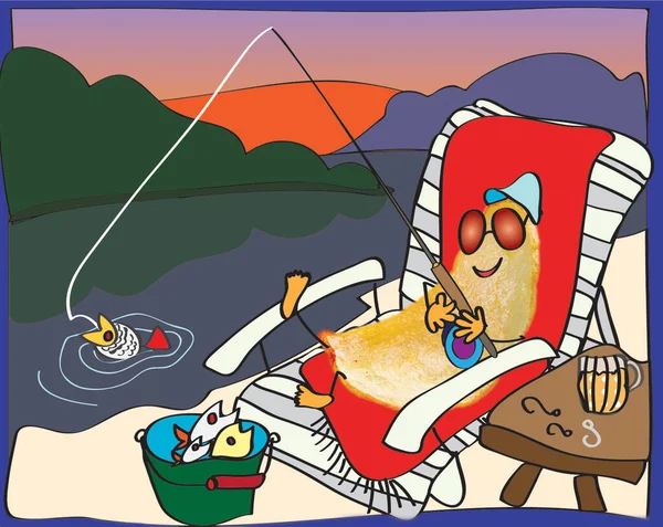 chips characters play volleyball on the beach on a summer day after karanin, illustration
