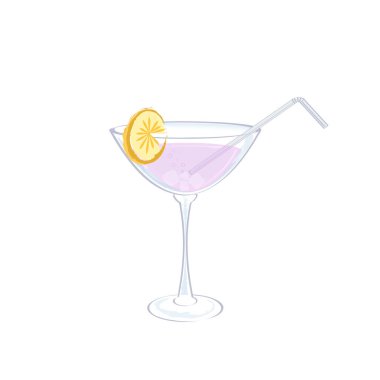 Beyaz arka planda kokteyl olan izole bir bardak.