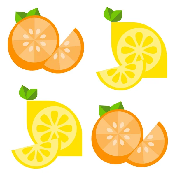 Sfondo Agrumi Motivo Limoni Arance — Vettoriale Stock