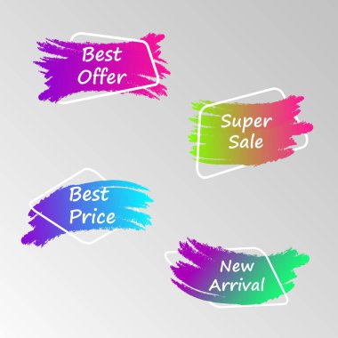 Düz vektör geometrik renk pankartları. Terfi kavramı. Vektör illüstrasyonu